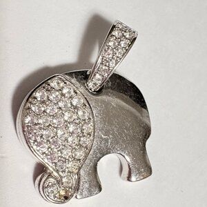 Sparkling Silver tone Elephant Necklace pendant